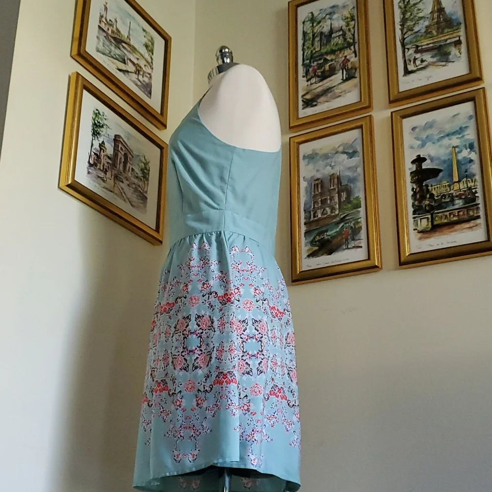 Robin's Egg Blue Floral Strappy Backless Sun Dress - Picture 7 of 14